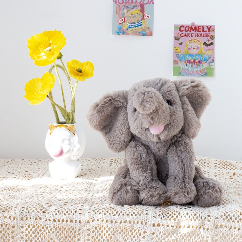 Hopearl Adorable Plush Calf Elephant Toy Floppy Elephish Ultra Soft Stuffed Animal for Boys Girls Kids Toddlers  Gray  9 ' ' - Image 5